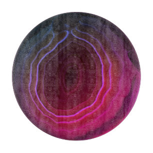 Agate slice magenta pink unusual modern chopping cutting board
