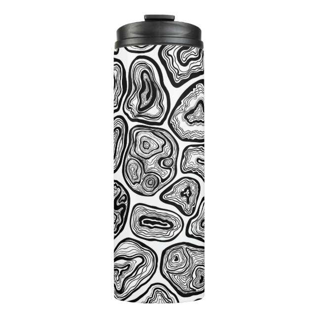 Agate slices in black and white thermal tumbler (Front)
