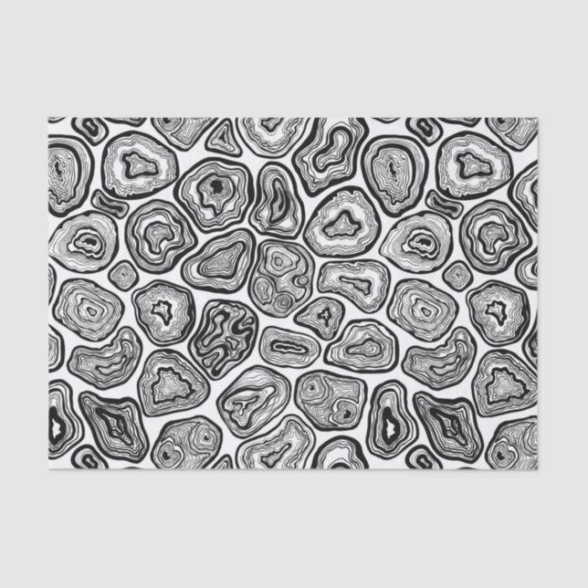 Agate slices in black and white tissue paper (Front)