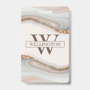 Agate Stone Marble Badge