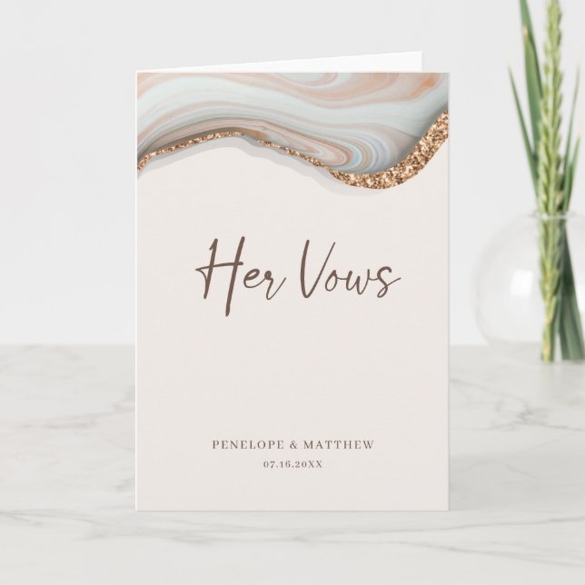 Agate Stone Marble Her Vows Card (Front)
