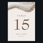 Agate Stone Marble Table Number<br><div class="desc">Designed to coordinate with our Natural Marble Agate Collection, this customizable matching table number features a gorgeous marble agate texture in natural colour paired with contemporary text. For more advanced customisation of this design, e.g. changing layout, font or text size please click the "CUSTOMIZE" button above. Please contact me for...</div>