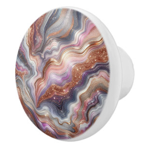 Agate Style Pattern Ceramic Knob