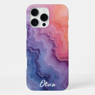 Agate Texture in Sunrise Colours iPhone 16 Pro Max Case