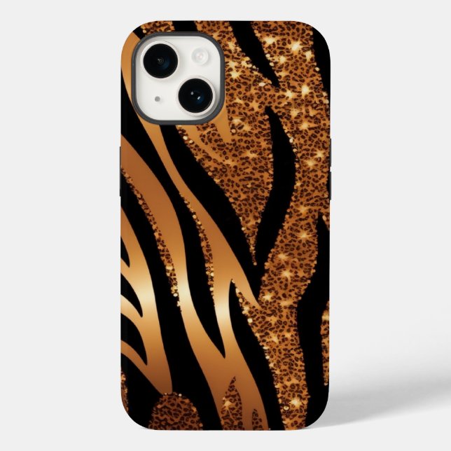 Agate Tiger Blue Glitter iPhone Mate Tough Case (Back)