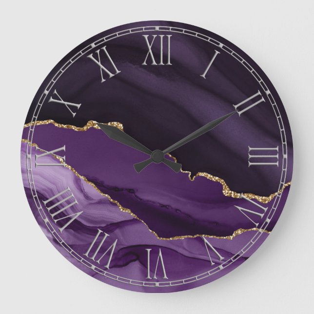 Agate violet Décor Maison Grande horloge (Recto)