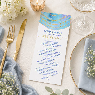 Agate Watercolor Blue Purple Menu