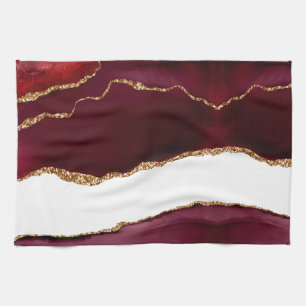 Agate wine list and gold kitchen towel