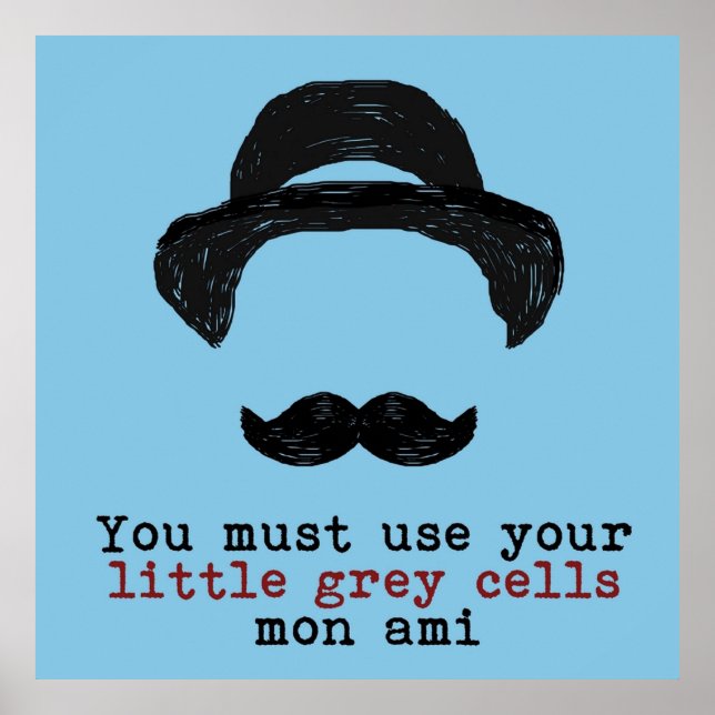 Agatha Christie Hercule Poirot  Little Grey Cells Poster (Front)