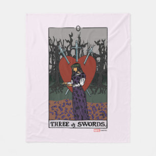 Agatha   Three of Swords Tarot Graphic Fleece Blanket