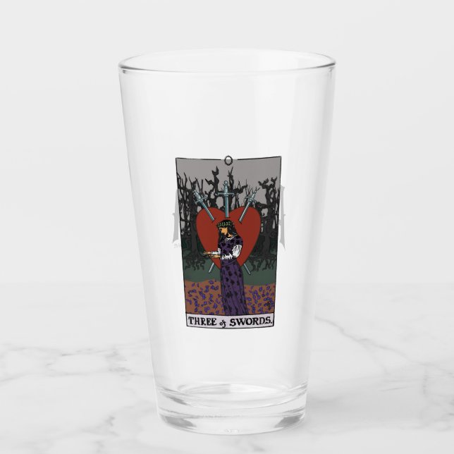 Agatha | Three of Swords Tarot Graphic Glass (Front)