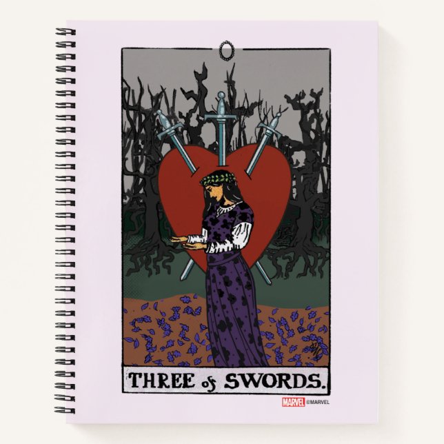 Agatha | Three of Swords Tarot Graphic Notebook (Front)