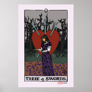 Agatha   Three of Swords Tarot Graphic Poster