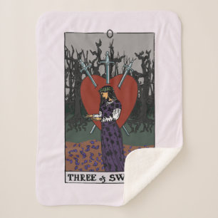 Agatha   Three of Swords Tarot Graphic Sherpa Blanket