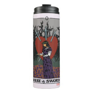 Agatha Three of Swords Tarot Graphic Thermal Tumbler