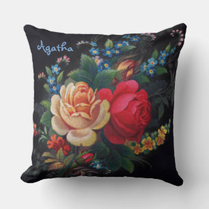 Agatha Victorian Bouquet Throw Pillow