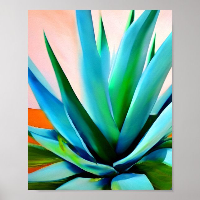 Agave blue and green plant  poster (Front)