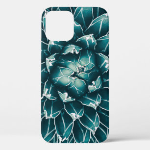 Agave cactus, abstract blue nature iPhone 12 case