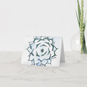 Agave in snow greeting card