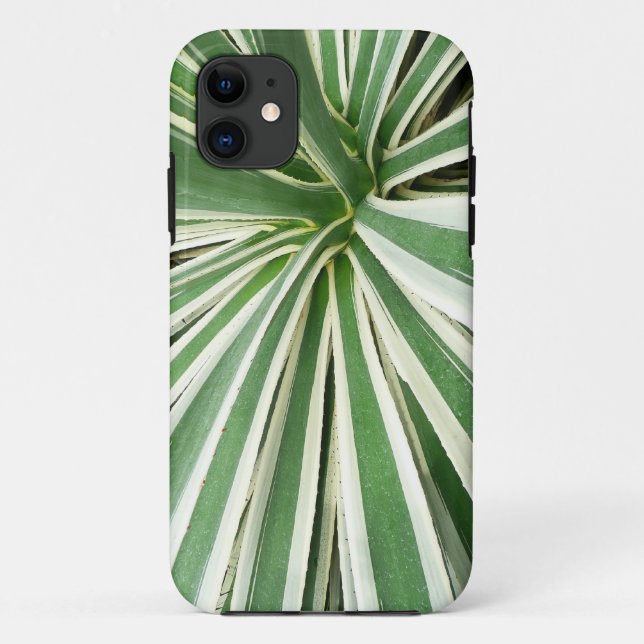 Agave Plant Green and White Striped Case-Mate iPhone Case (Back)