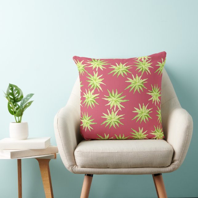 Agave Rosette- Dragonfruit Throw Pillow (Chair)