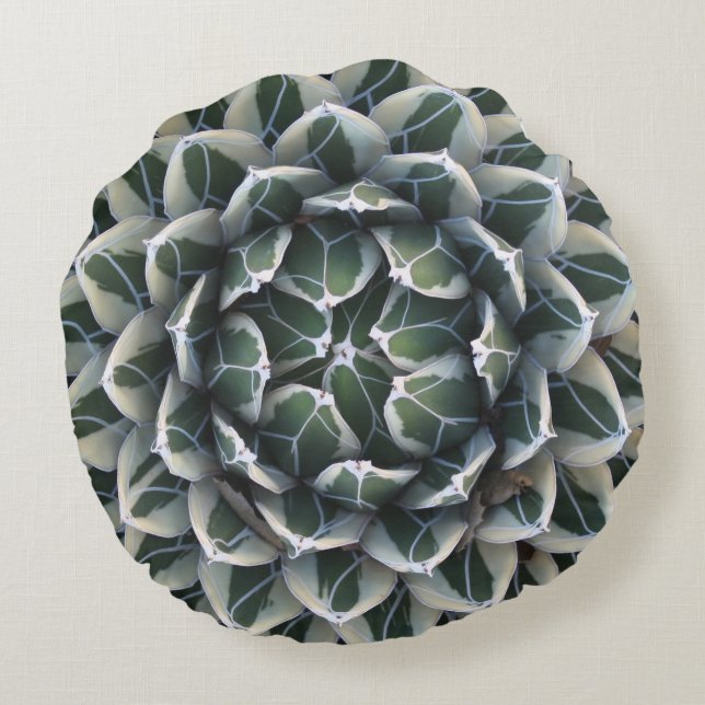 Agave round throw pillow, cotton (16") round pillow (Back)