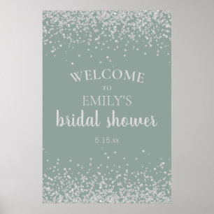 Agave Silver Confetti Bridal Shower Poster