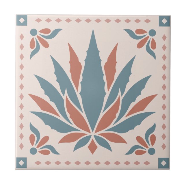 Agave - Southwest Folk Pattern Tile (Front)