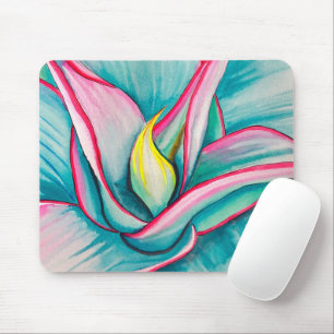 Agave succulent watercolor art mouse pad
