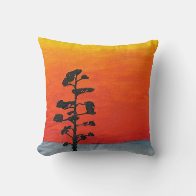 Agave Sunset Throw Pillow (Front)
