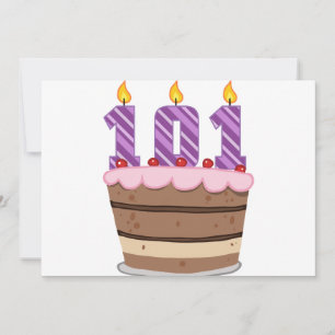 Age 101 on Birthday Cake Card