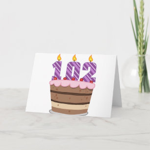 Age 102 on Birthday Cake Card