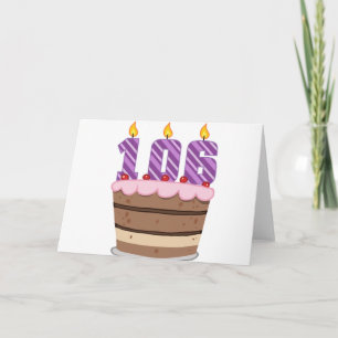 Age 106 on Birthday Cake Card