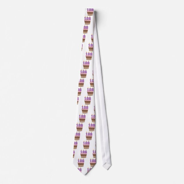 Age 106 on Birthday Cake Tie (Front)