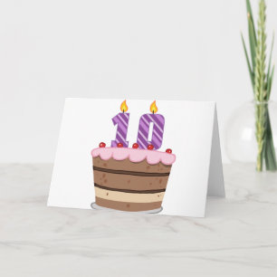 Age 10 on Birthday Cake Card