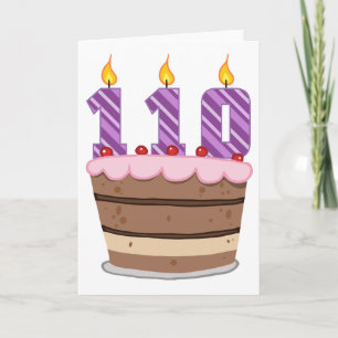 Age 110 on Birthday Cake Card