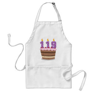 Age 119 on Birthday Cake Standard Apron