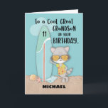 Age 11 Great Grandson Birthday Beach Funny Raccoon Card<br><div class="desc">Look at that cool raccoon on the front of this card. He is all ready to enjoy the summer on the beach. Just like your great grandson, this raccoon loves the beach and the sea. This card happens to be one that you can greet your great grandson once he celebrates...</div>