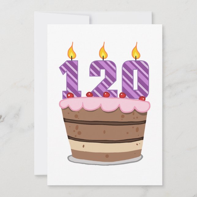 Age 120 on Birthday Cake Card (Front)