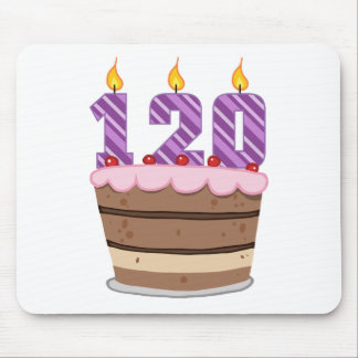 Age 120 on Birthday Cake Mouse Pad