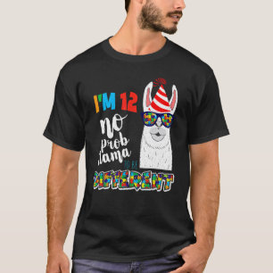 Age 12 Year Old Birth Llama Puzzle April Autism Aw T-Shirt