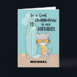 Age 13 Grandnephew Birthday Beach Funny Raccoon Card<br><div class="desc">Since your grandnephew is one of those young teens who loves spending summer on the beach makes this card perfect to give him to greet a happy 13th birthday. Additionally,  you have the option to change the name “Michael” on the cover to make it his.</div>