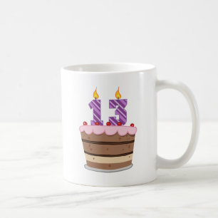 Age 13 on Birthday Cake Coffee Mug