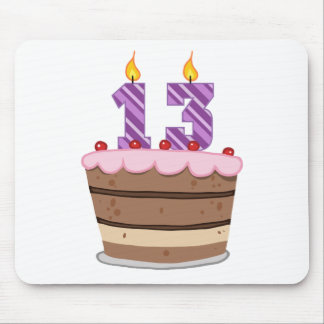 Age 13 on Birthday Cake Mouse Pad