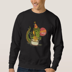 Age 15 Year Old Cute Animal Birth Born Roar Dinosa Sweatshirt