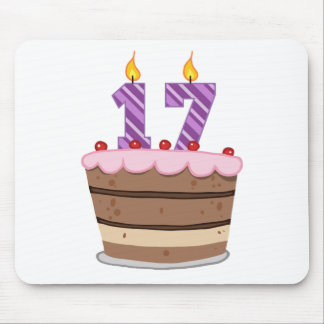 Age 17 on Birthday Cake Mouse Pad