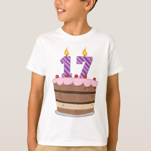 Age 17 on Birthday Cake T-Shirt