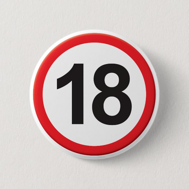 Age 18 2 inch round button (Front)