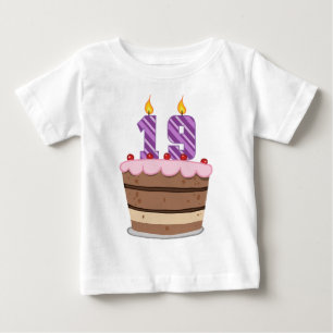 Age 19 on Birthday Cake Baby T-Shirt