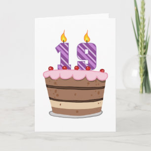 Age 19 on Birthday Cake Card